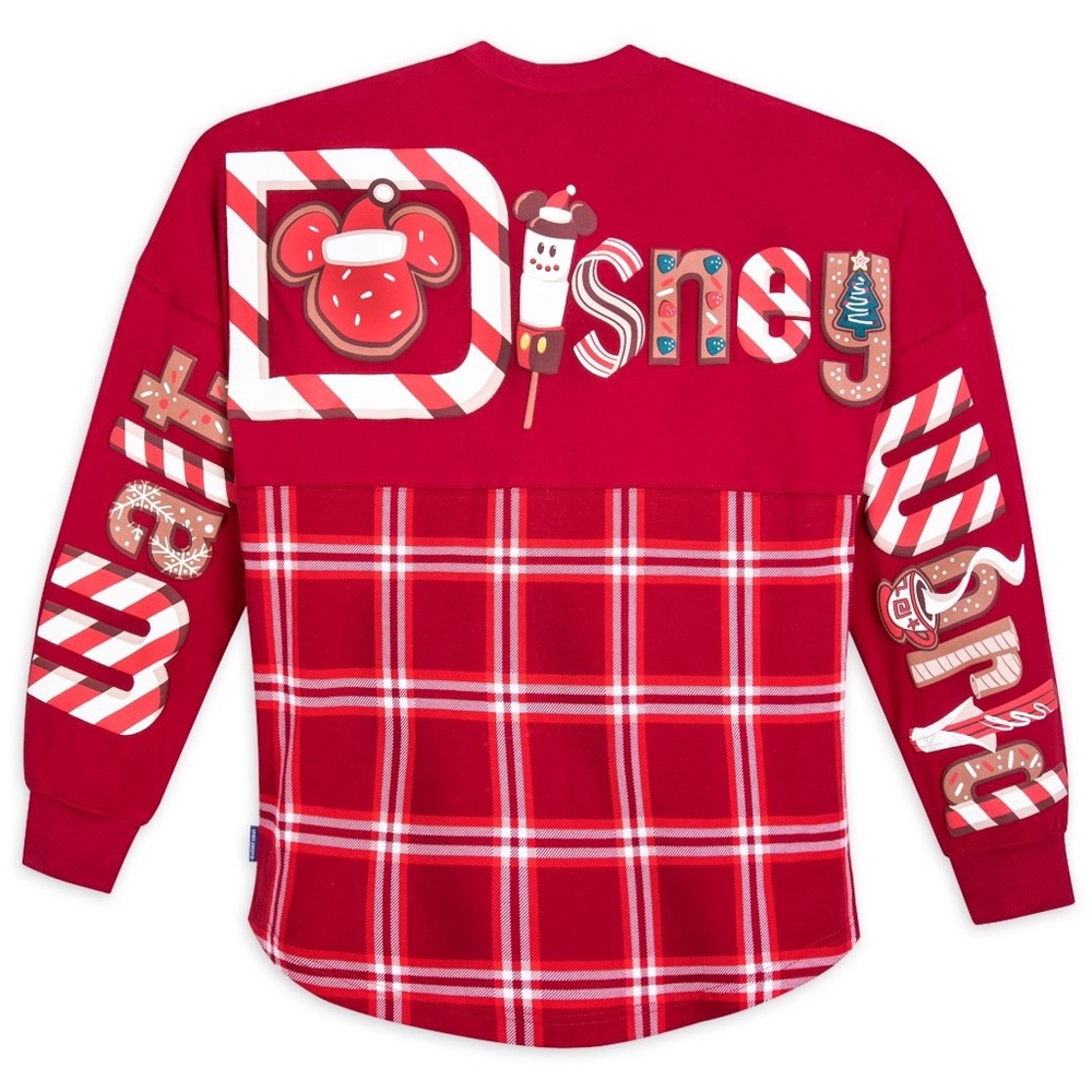🍀Disney Holiday Snacks Red Plaid Shirt ❤️🍡🍬🧁🍭
